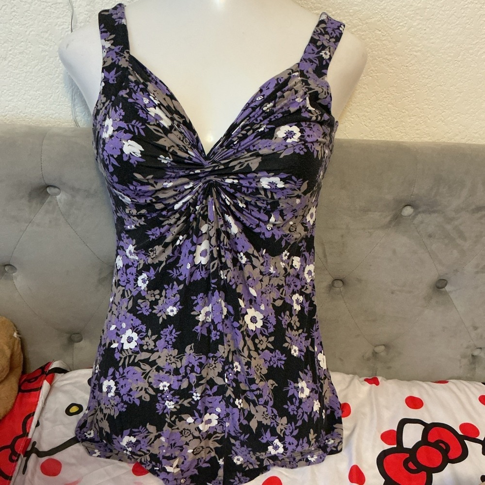 Candies Floral Sweetheart Tank Top Womens Medium 90s Y2K 2000s Party Club